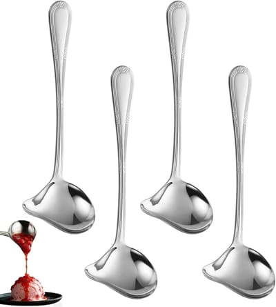 Solidchoice - Set van 4 Roestvrijstalen Sauslepels met Schenktuit