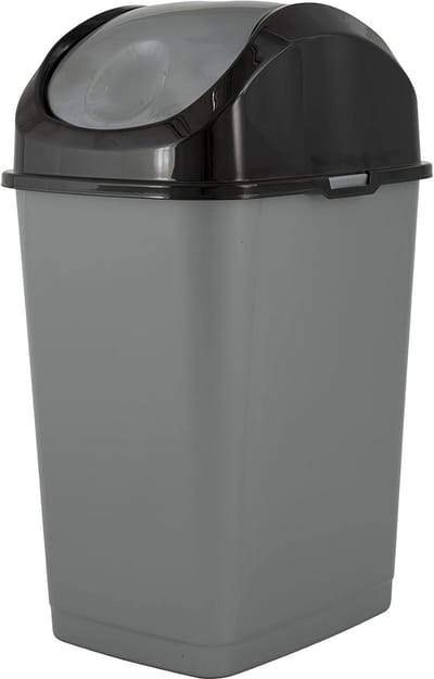 Mini Prullenbak - Kleine Vuilnisbak - Afval Opruimen - Slank Ontwerp - 5 Liter - Grijs/Zwart