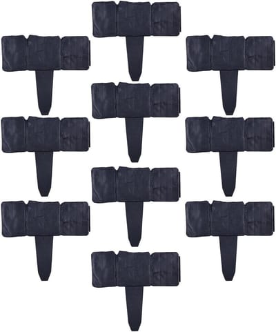 Tuinrandstenen Set - Decoratieve panelen - Buitenruimte inrichten - Flexibele lay-out - 10-Delig - Zwart