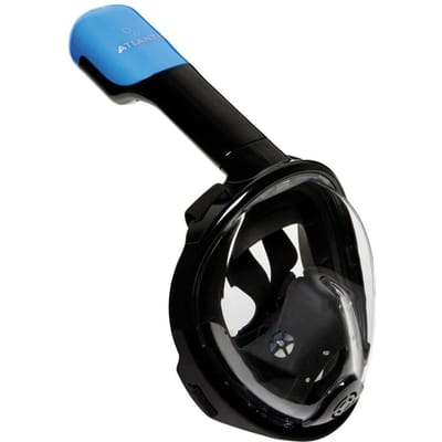 Atlantis Snorkelmasker - Duikbril - Snorkel - Snorkelset - Full Face Masker - Kinderen - Zwart/Blauw - XS