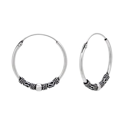 WeLoveSilver - zilveren oorringen - Bali hoops - 20 mm - kringeltjes