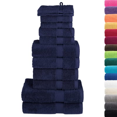 vidaXL - 12-delige - Handdoekenset - SOLUND - 600 - g/m² - marineblauw