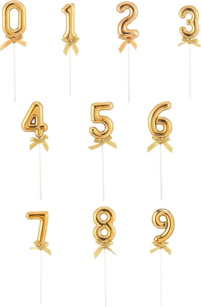 ESPA - Gouden cijfertaarttopper met strik 12,7 cm voor verjaardag