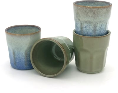 Lavandoux - Espressokopjes - Steengoed - 9ml - Blauw/Groen - Set van 4