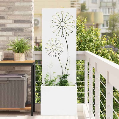 vidaXL - Tuin - Privacy - Scherm - Wit - 50 - x - 32 - x - 150 - cm - Koudgewalst - staal