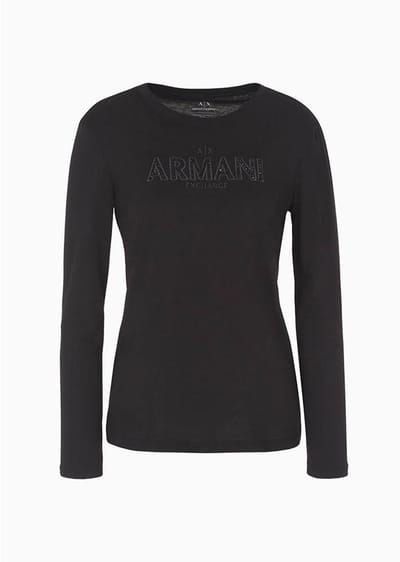 Armani Exchange 6ryt49_yj3rz T-shirt Met Lange Mouwen Zwart L Vrouw