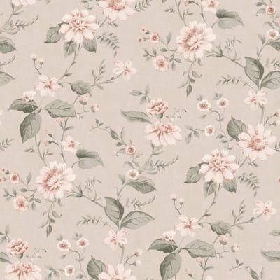 Boråstapeter Vliesbehang 3572 - Cottage garden - Bloemen Beige - 53cm x 10.05m