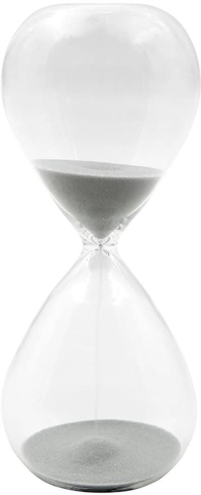 ZEYNOMAX - Zandloper - Kindertimer - Decoratie - Grijs - Koken - Tijdbeheer - Geschikt voor Thuis en Kantoor - Groot 10 Minuten Zandglas