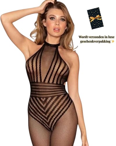 Sexy Lingerie – Erotische Catsuit – Lingerie Erotisch – Lingerie Sexy Setje – Kant – Dames lingerie – Erotische verleidelijke Bodystocking – Kinky – One Size – Dare to Undress