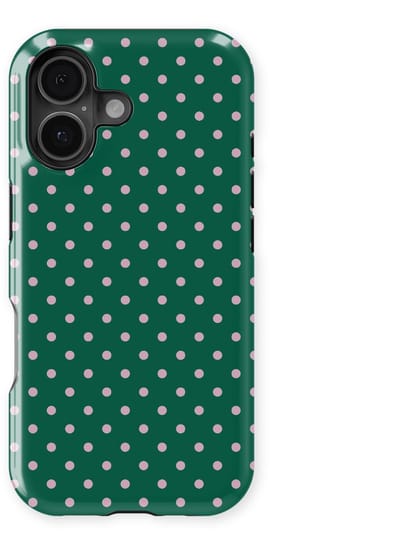 Polka Dots Hoesje geschikt voor iPhone 16 | Geschikt Voor Mag | Stippen Design Backcover geschikt voor iPhone 16 Forest Blush