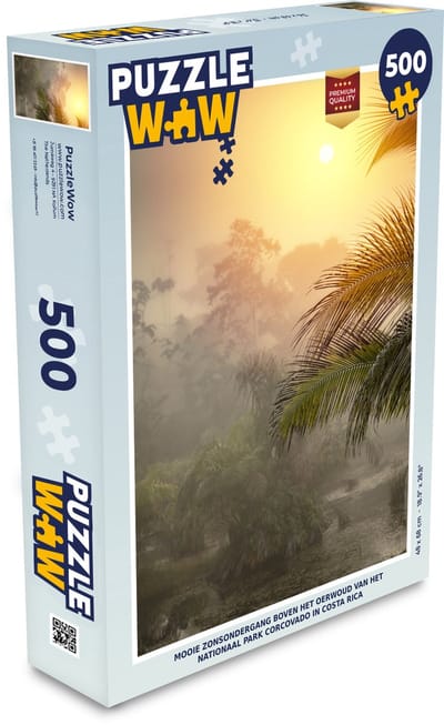 Puzzel Mooie zonsondergang boven het oerwoud van het Nationaal park Corcovado in Costa Rica - Legpuzzel - Puzzel 500 stukjes