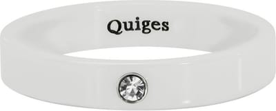 Quiges Stapelring Dames - Vulring Zirkonia - Keramiek wit - Maat 19 - Hoogte 4mm