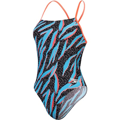 Dames zwempak uit 1 stuk Speedo End+ Allov Dig Lattice Tie-Back