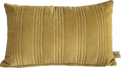 Rocaflor Kussen Rechthoek Velours Fluweel Oker Geel met goud stiksel  50cmx30cm