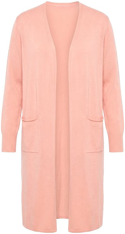 Angel of Style - Dames - Lang vest Straight Fit open model - Lichtperzik - Maat 42+