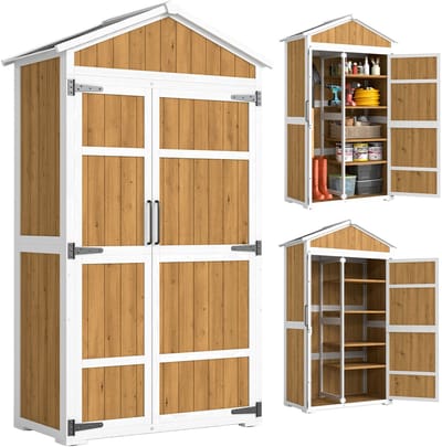 Outsunny Tuinberging - Vurenhout - 105 x 55 x 179 cm - Natuurlijke houtafwerking