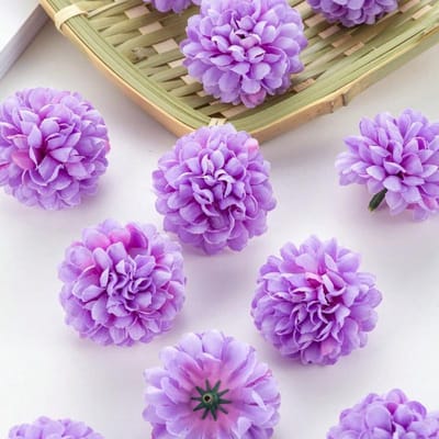 Kunstmatige Hortensiabal, Bloemenhoofdbal, Chrysantenketting, DIY Bloemring Materiaal, Verjaardagsfeest, Feestdecoratie one-size paars
