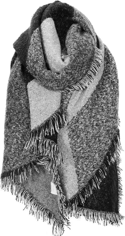 Miss Lulu Sjaal Dames - Omslagdoek Dames - 200x67cm - Zwart (S6427 BK)