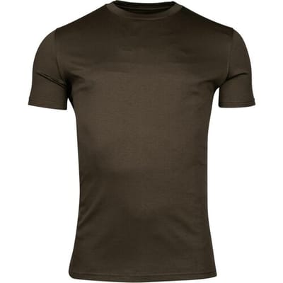Thomas Maine T-Shirt Uni Color Crew Neck Short Sleeve Liquid Cotton Donker Bruin / male