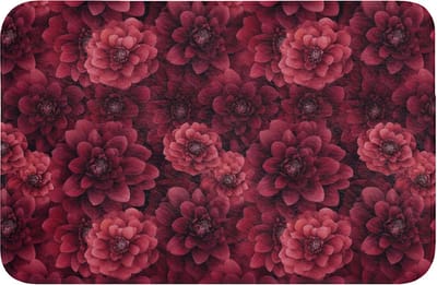 WC mat 60x40 cm - Antislip - Dahlias - Bloemen - Rood - Toiletmat - Vloermat - Douchemat - Toilet tapijt - Toiletmatten