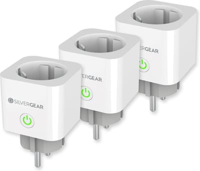 Silvergear Slimme Stekker met Energiemeter - Slimme Verlichting - Smart Plug - Google Home - 3x - Wit