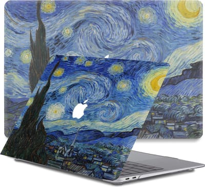 Lunso Geschikt voor MacBook Air 13 inch (2010-2017) cover hoes - case - Van Gogh Sterrennacht