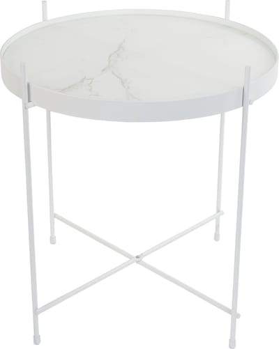 Zuiver Cupid Bijzettafel Rond 43 cm Glas/ Marmer Wit