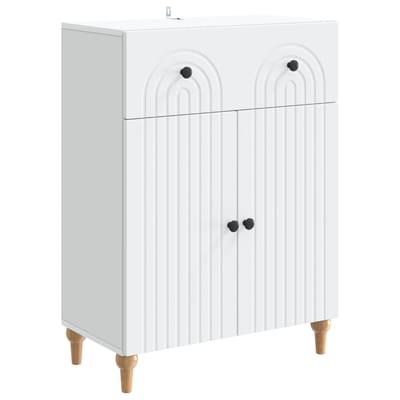 vidaXL - Dressoir - Wit - 66 - x - 34,5 - x - 90 - cm - Bewerkt - hout