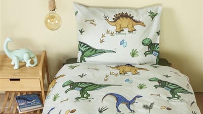 Beddinghouse Kids Happy Dinos dekbedovertrek - Eenpersoons - 140x200 - Groen
