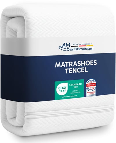 AM Qualitätsmatratzen Hoogwaardige Lyocell Matrashoes 90x200cm met ritssluiting - 16 cm Kernhoogte - wasbaar op 60 graden - 4-zijdige ritssluiting - 90 x 200