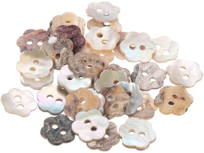 Knopen 0,5 inch (12,5 mm) 2 gaten bloem schelp naaien natuurlijke knoop voor stof handwerk overhemd DIY