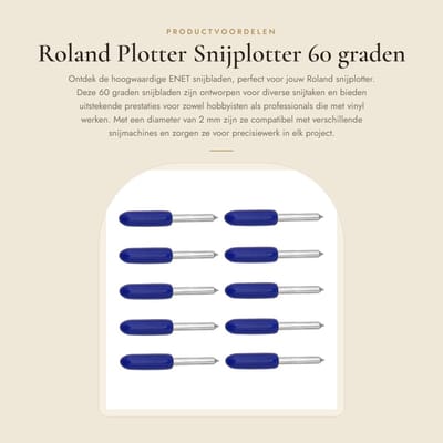Dailygoods- Snijbladen 60 graden - Compatibel met Roland Plotter - Wolfraamstaal - Hoge slijtvastheid - Blauwe dop - Eenvoudig op te bergen - Snijmes