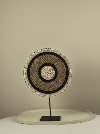 Blitzdeco - Kralen Ornament op Standaard - Lou - Handgemaakt - Bruin Zwart - Modern Boho - 30CM