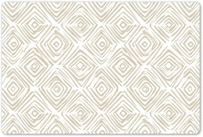 Placemats 45x30 cm - Placemat kunststof - 1 stuk - Abstract - Ruit - Beige - Borden onderleggers - Decoratie voor op tafel - Keuken tafeldecoratie accessoires - Vinyl onderlegger - Tafelversiering