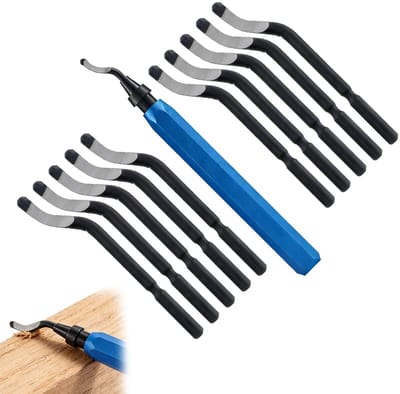 Ontbramingsset Handmatig - Metaalbewerking Tool - Schoon Afwerken - 11 Delig Inclusief - 15x10x1 cm - Blauw