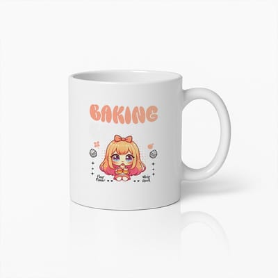 Schattige Baking Mok – Kawaii Cadeau voor Bakkers, Cupcake Fans & Keukenprinsessen