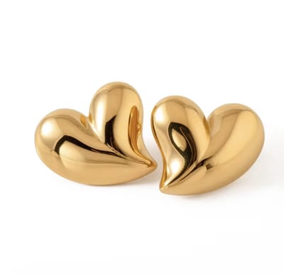 Merlie oorbellen - Gouden Hart Oorstekers - Stainless Steel - Elegant & Trendy Desig - Oorstekers - Oorbellen