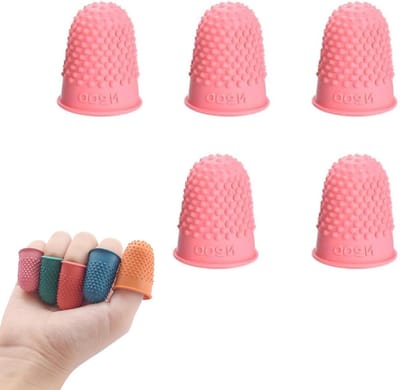 5 Rubber Thimbles - Antislip, Flexibel en Duurzaam voor Pagina's Tellen, Naaiwerk en Vingerbescherming