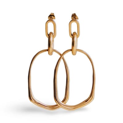 Oorsteker Oval/stainless steel/5.6cm/Bling-it