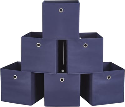 Opbergdozen Set van 6 - Vierkante Inklapbare Stof Bins voor Organisatie in Huis en Kantoor