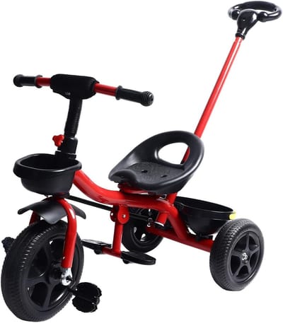 Peuter Driewieler - Kindertrike - Buiten Spelen - Met Duwhandvat - 56 x 33 x 28 cm - Blauw