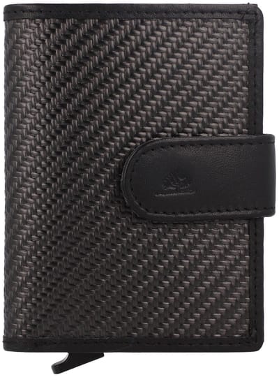 GREENBURRY kaarthoes Vintag Carbon / Nappe RFID Card Slider Coin Black zwart
