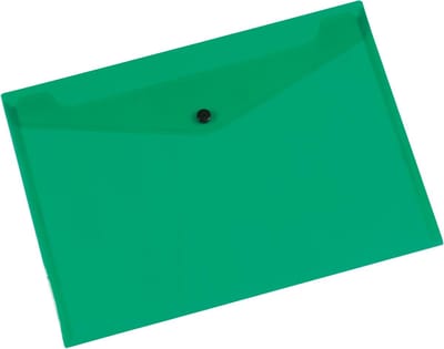 Q-CONNECT documentenmap, A4, transparante PP, drukknopsluiting, groen 12 stuks