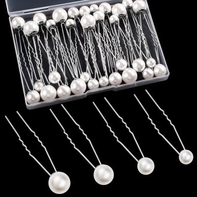 Bruiloft haarspelden - Parels haarclips - Feestelijk kapsel - U-vormig design - 32 stuks - Zilver Goud