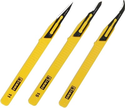 AMMO by Mig Jimenez Modelbouwdecoratie - MIG 8691 Mini Blade Set - 3 pcs - 1 Mini Blade Straight + 1 Mini Blade Curved + 1 Mini Blade Ripper Gereedschap