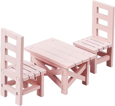Houten Miniatuur Ornamenten - Poppenhuis Meubels - Poppenhuis Decoratie - Premium Hout - 18 Stuks - Roze