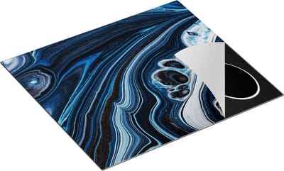 Chefcare Inductie Beschermer Abstracte Kunst - Blauwe Verf - 60x50 cm - Afdekplaat Inductie - Kookplaat Beschermer - Inductie Mat