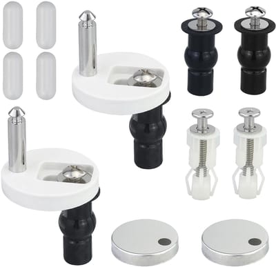 Dailygoods- WC-Brilbevestiging 6 Stuks - WC-Deksel-Afdichtingsbeslag 4 Stuks - Anti-Botsingsdemperstickers - Scharnieren - Toiletdekselhouder - Eenvoudige Montage - Toiletbrilbeslag