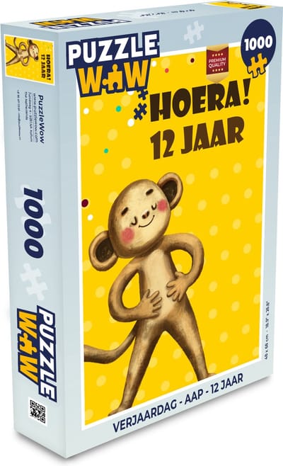Puzzel Verjaardag - Aap - 12 jaar - Legpuzzel - Puzzel 1000 stukjes volwassenen