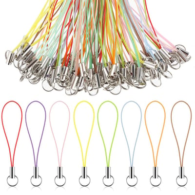 Dailygoods- Telefoonhanger 100 stuks - Telefoonkoord - Karabijnhaak - Sleutelhanger - Doe-het-zelf - Zacht en sterk